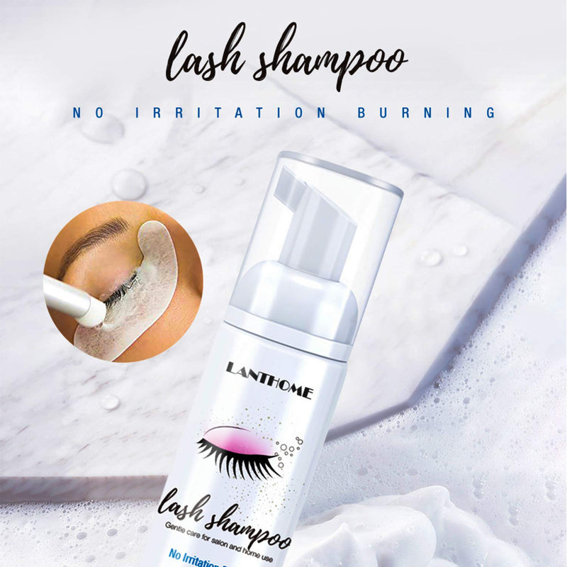 [Australia] - Lash Shampoo + Brush + Mascara Wand, Eyelash Eyelid Foam Cleanser To Remove Makeup Residue & Mascara/Safe and Mild/Perfect For Salon Use And Home Care 