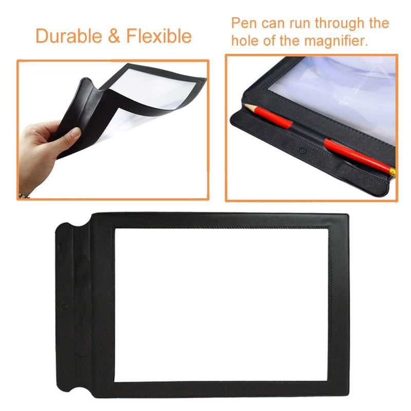 [Australia] - MagDepo Magnifying Sheet Flat Full Page Reading Magnifier Perfect Reading Aid for Elderly and People with Low Vision with 1 Bonus Card Magnifier 