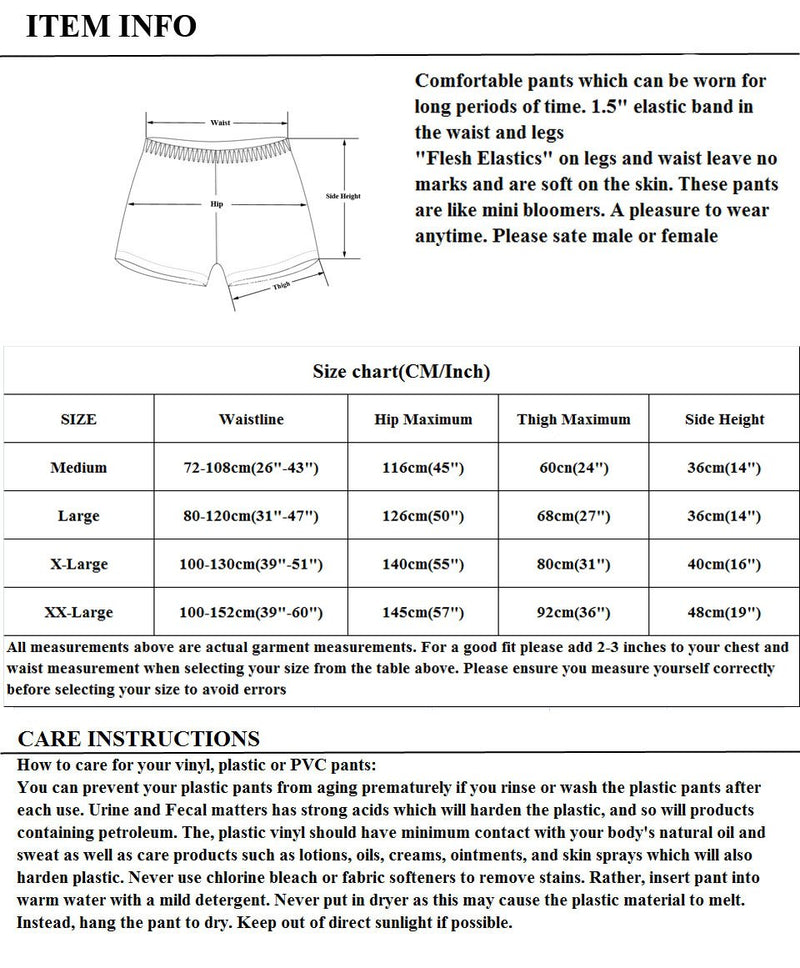 [Australia] - Haian Unisex Adult Incontinence Pull-on Plastic Comfort Pants (Transparent Black, Medium) Transparent Black 