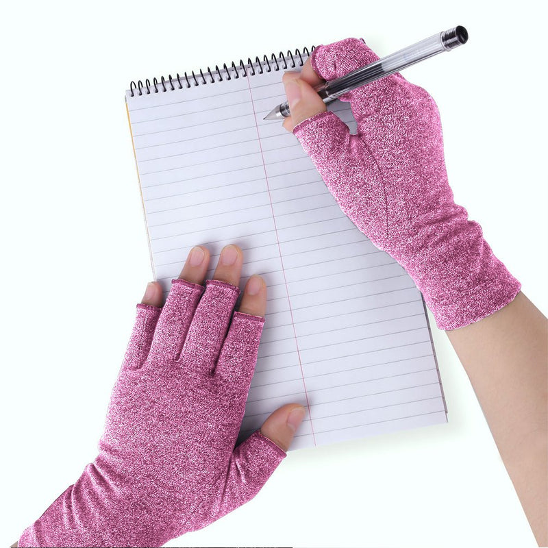 [Australia] - DISUPPO Arthritis Compression Gloves Relieve Pain from Rheumatoid, RSI,Carpal Tunnel, Hand Gloves Fingerless for Computer Typing and Dailywork, Support for Hands and Joints (L, Purple) Large (Pack of 1) 