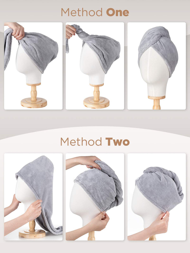 [Australia] - Microfiber Hair Towel, Hair Towel, Hicober Microfiber Towel Twist Hair Towels Hair Turbans for Wet Hair Drying Hair Towels for Women 3 Packs 