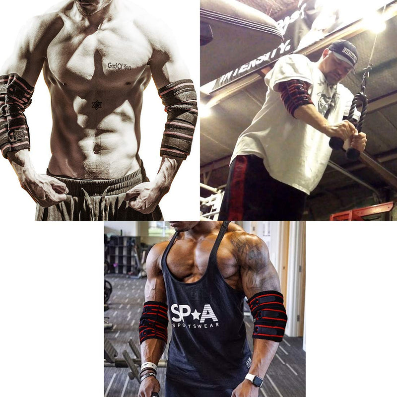 [Australia] - Adjustable Elbow Sleeve, 1 Pair Strong Elebow Support Brace Compression Powerlifting, Weightlifting Man X-Large (1 Pair) 