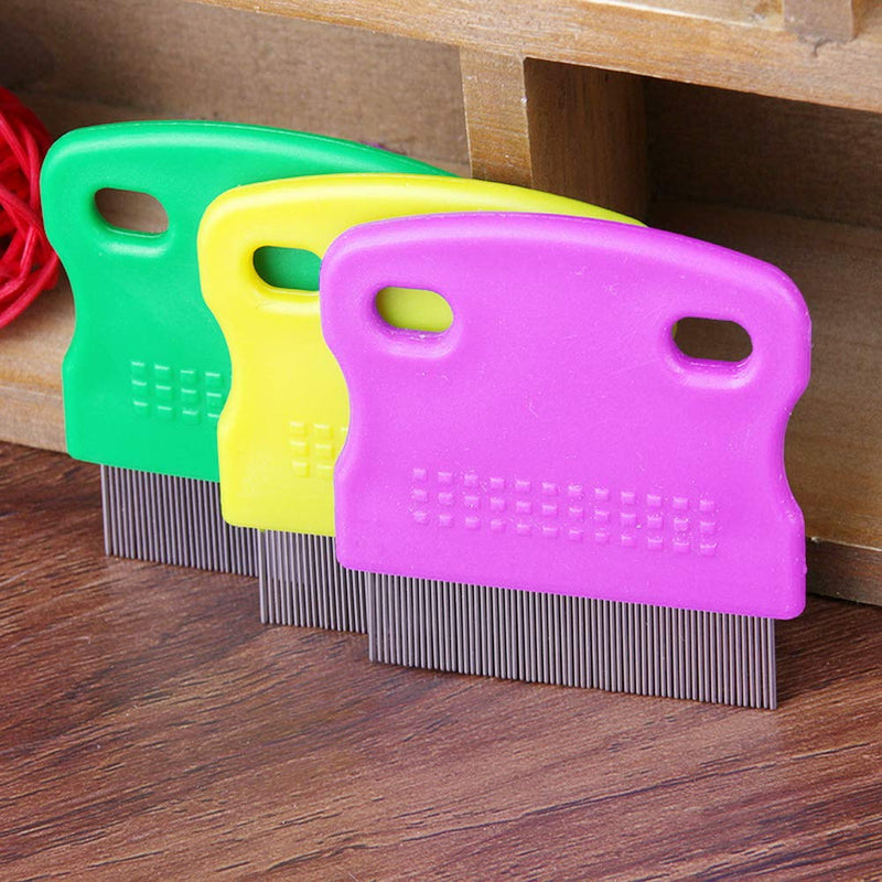 [Australia] - 6Pcs Double Sided Nit Comb Metal Head Lice Comb Lice Treatment Plastic Flea Removal Combs for Adults Kids Dogs Cats(Random Colour) 
