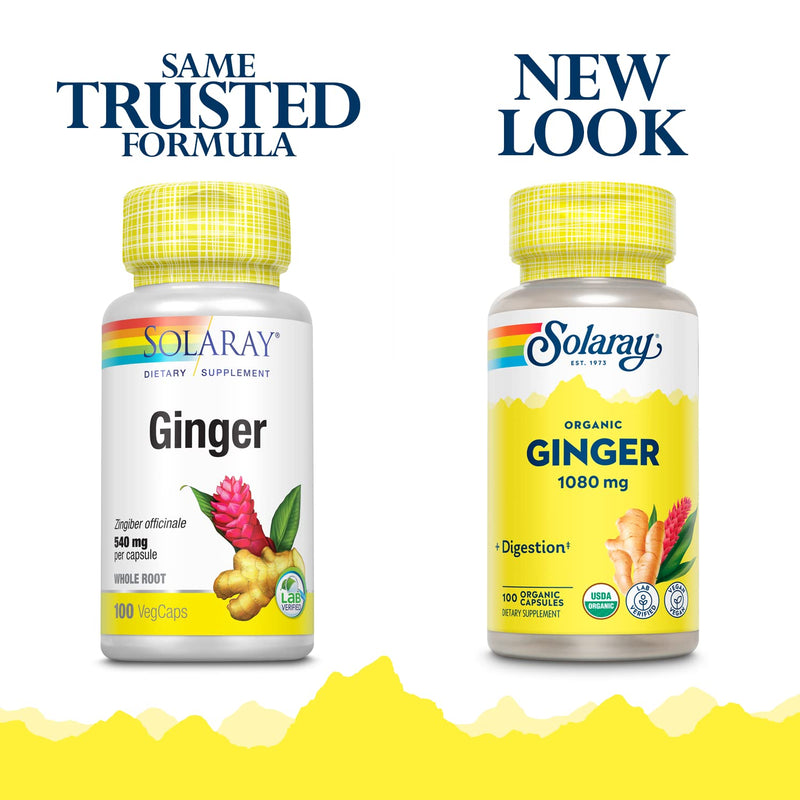 [Australia] - Solaray Ginger Root 540mg | Healthy Cardiovascular, Digestive, Joint & Menstrual Cycle Support | Vegan & Non-GMO | 100 VegCaps 