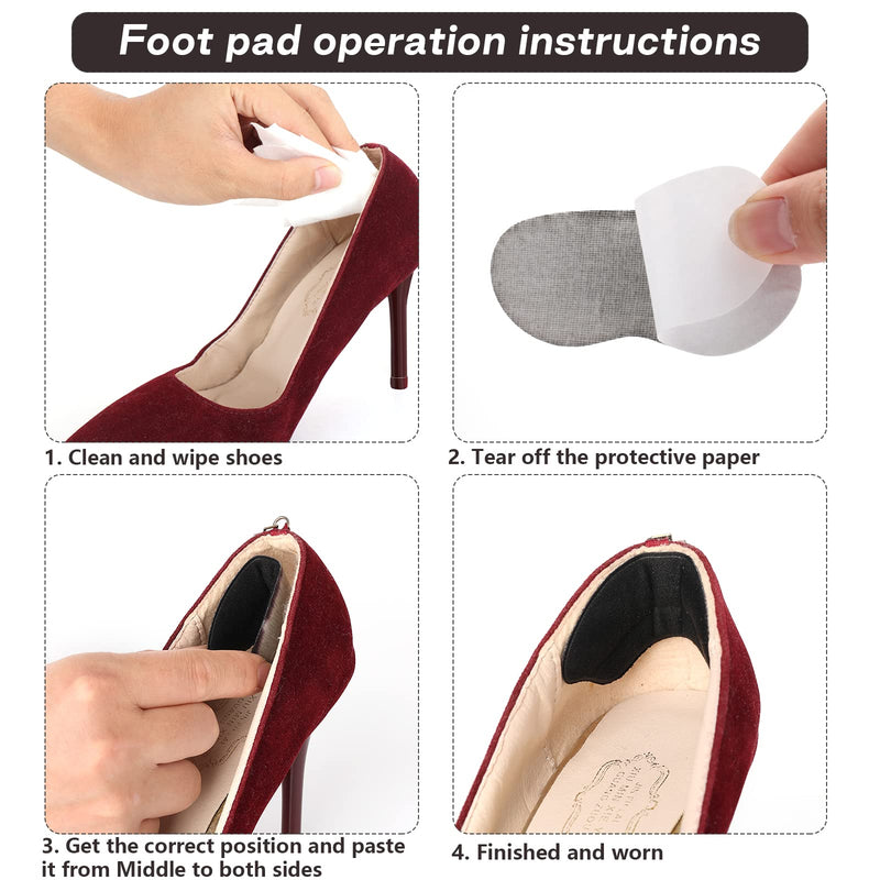 [Australia] - Molain 4 Pairs Heel Grips Shoe Pads Liner Inserts for Loose Shoes Heel Cushions Snugs for Shoe Too Big Men Women Self-Adhesive Shoes Sticker Comfort Insole Foot Care Protector Heel Pain Relief (Black) Style B 