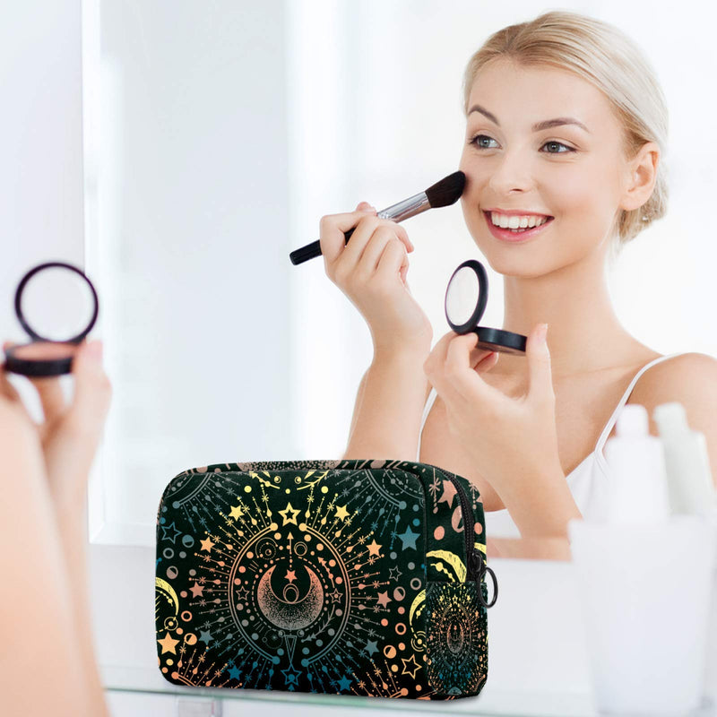 [Australia] - Alchemy Magical Astrology Makeup Bags Portable Travel Cosmetic Bag Waterproof Organizer Multifunction Case with Zipper Toiletry Bags for Women Multi-colored 5 