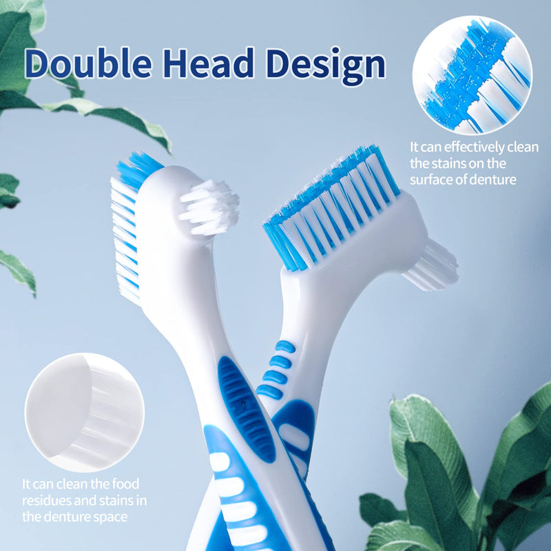 [Australia] - Annhua 2 Denture Brush with Double Side Soft Bristles, Denture Cleaning Toothbrush for Cleaning Denture, Retainers,Invisible Braces 