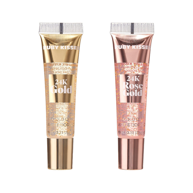 [Australia] - Ruby Kisses 24K Gold Oil Lip Gloss (1 Count, Rose Gold) 0.33 Fl Oz (Pack of 1) 