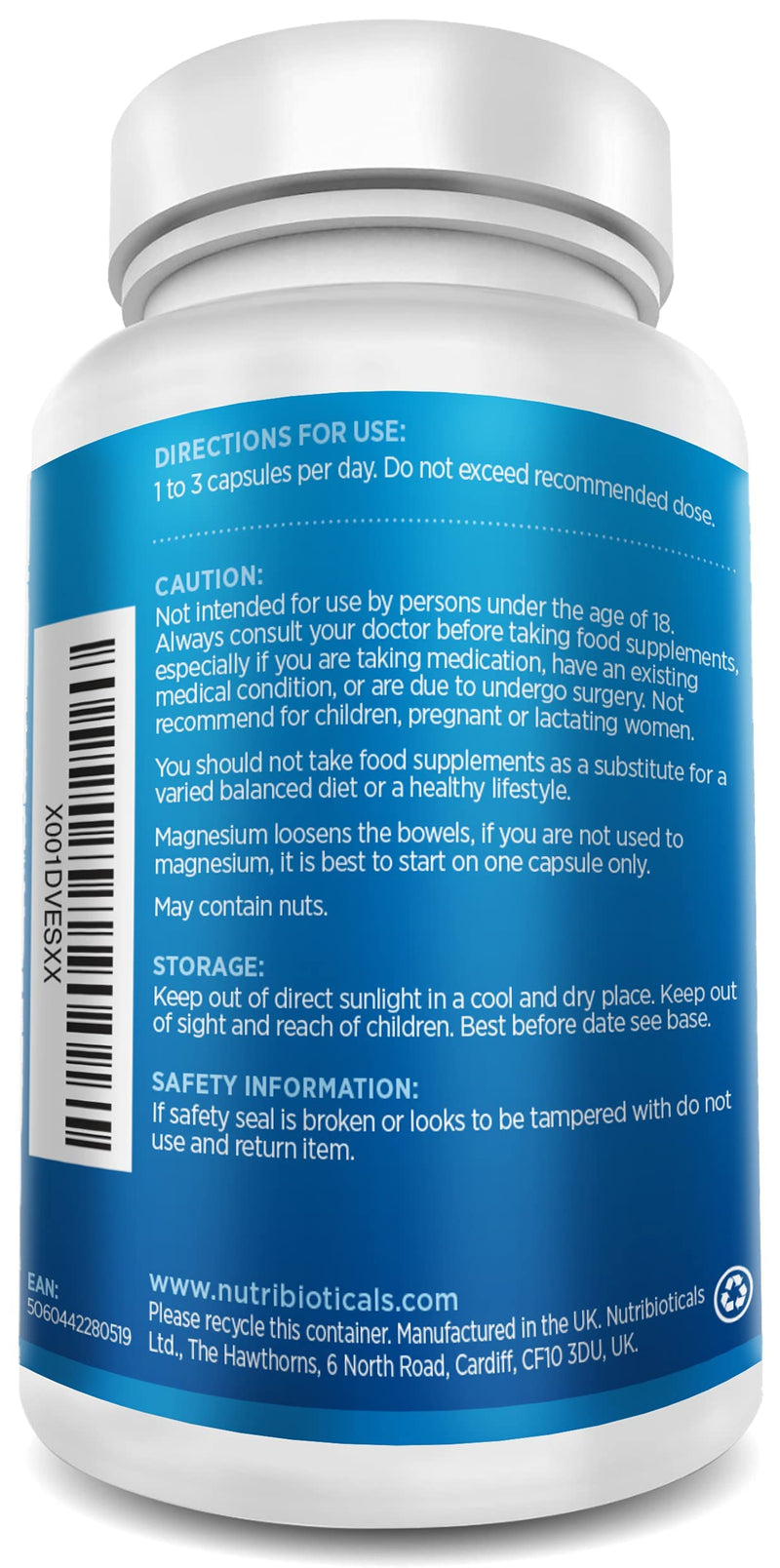 [Australia] - Magnesium Citrate 2250mg of Pure Citrate Providing 360mg Elemental, 96 Percent of Your Recommended Daily Amount - 180 Vegan Capsules (3 caps per Serving, 2 Months Supply) 