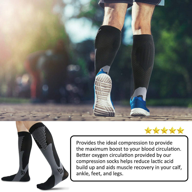 [Australia] - (2 Pairs) Copper Compression Socks Stockings Graduated Support Socks Plantar Fasciitis Arch Ankle Running Sports Travel Circulation & Recovery for Mens Womens S/M (Pack of 4) 