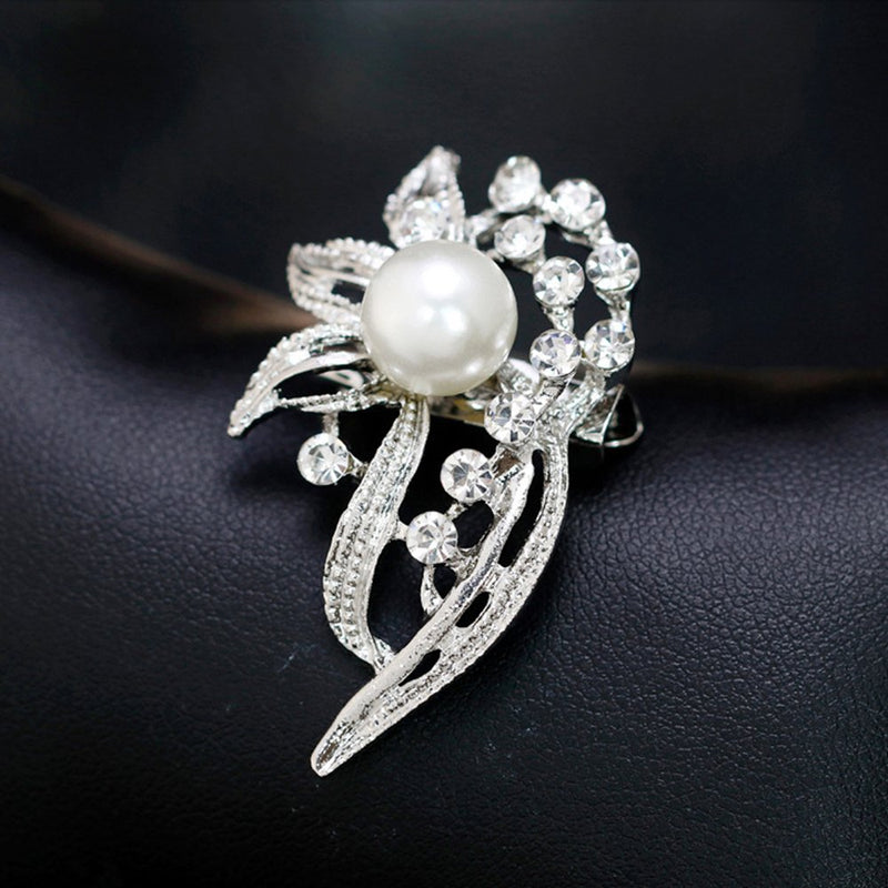 [Australia] - 12pcs lot Silver Plated Crystal Rhinestone Wedding brooches pins 