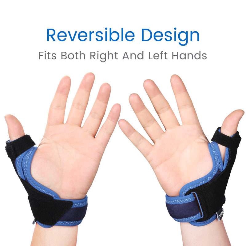 [Australia] - VELPEAU Reversible Thumb Splint, Spica Support Brace for Right and Left Hand for Arthritis, Trigger Finger, Pain Relief, Tendonitis, Sprained, Carpal Tunnel Stabilizer, Immobilizer Wrist Strap (Medium) M 