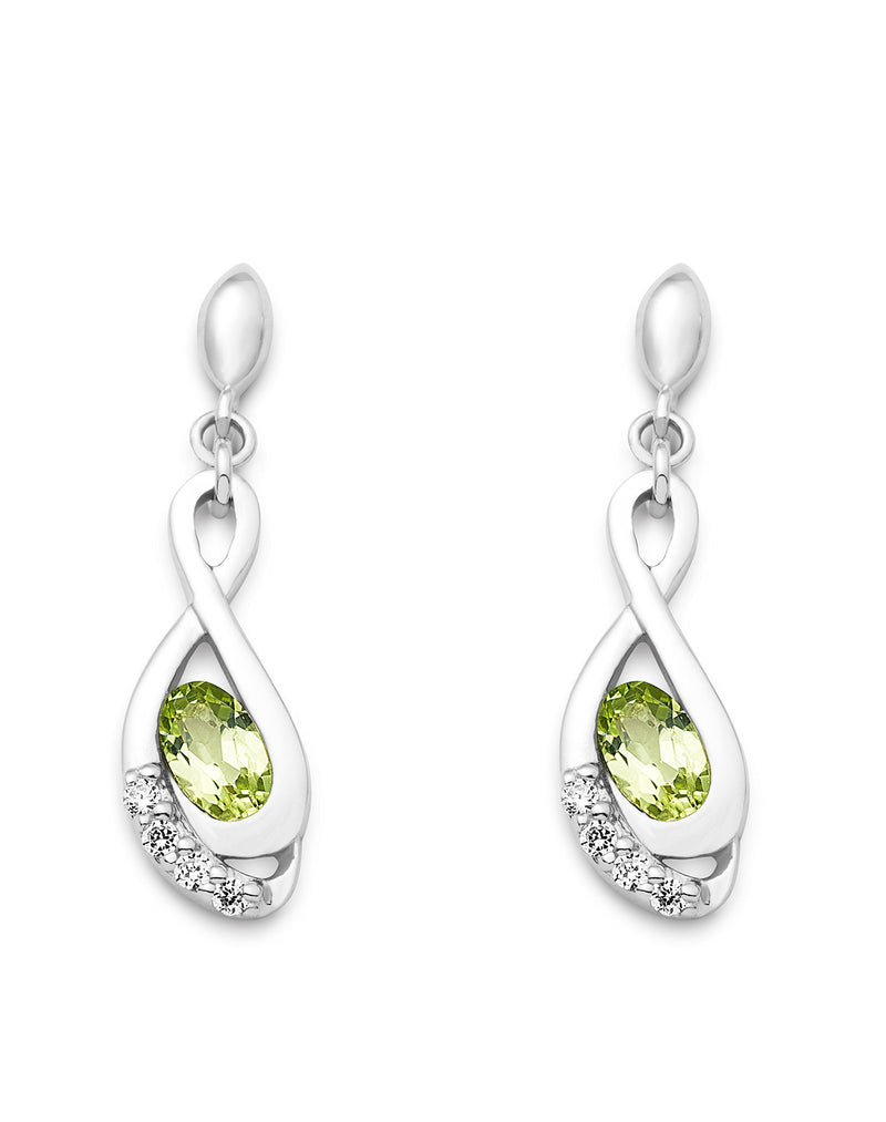 [Australia] - Miore Earrings Women Drop earrings Peridot and Brilliant Cut Zirconia 925 Sterling Silver 
