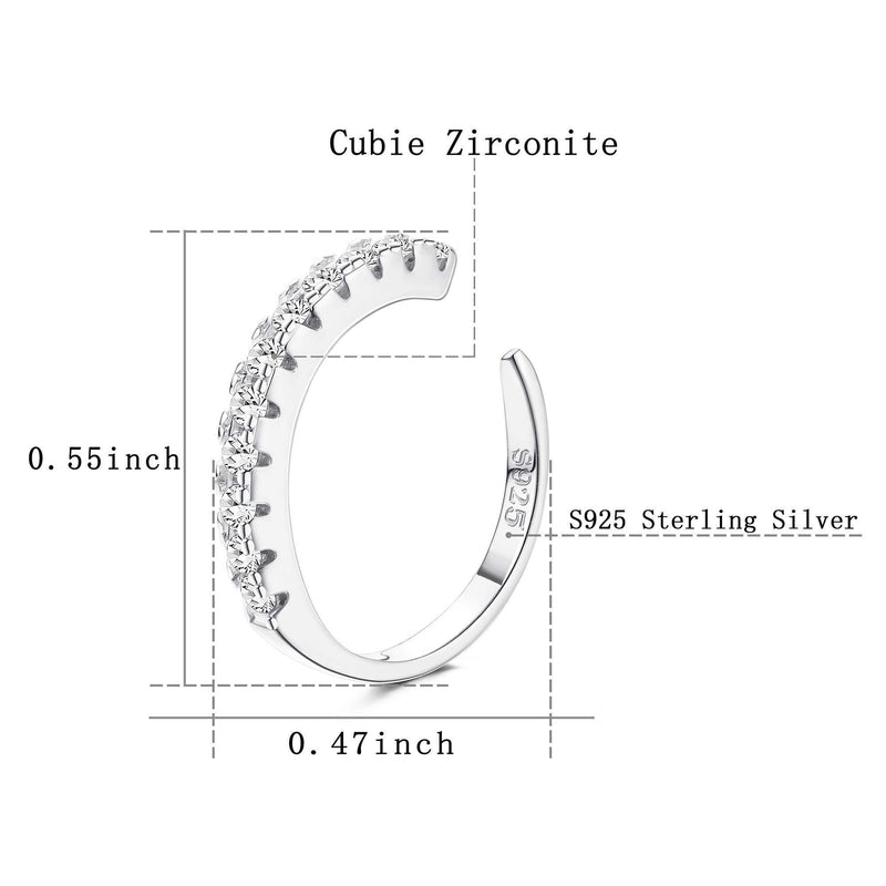 [Australia] - YADOCA 925 Sterling Silver CZ Pave Ear Cuffs Small Hoop Earrings for Womens Cubic Zirconia Huggie Non Piercing Earrings 