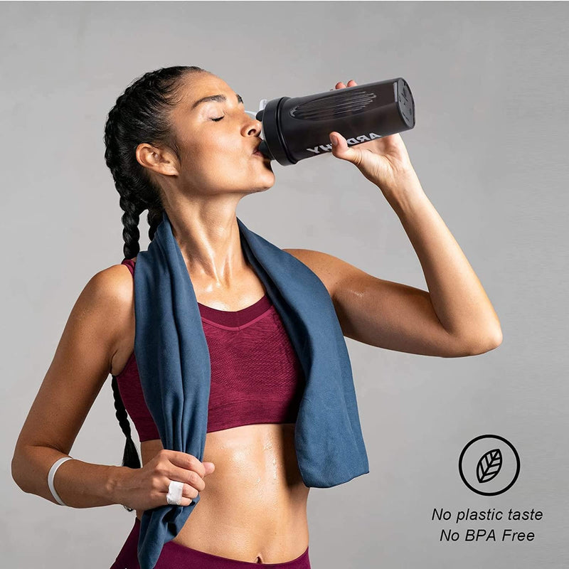 [Australia] - Missions Protein shaker bottle- 24oz Smoothie Bottle for sports supplements shakes- Good materials, Leak Proof 600ml Gym Shaker for Protein Shakes with Shaker Ball (black) Black 