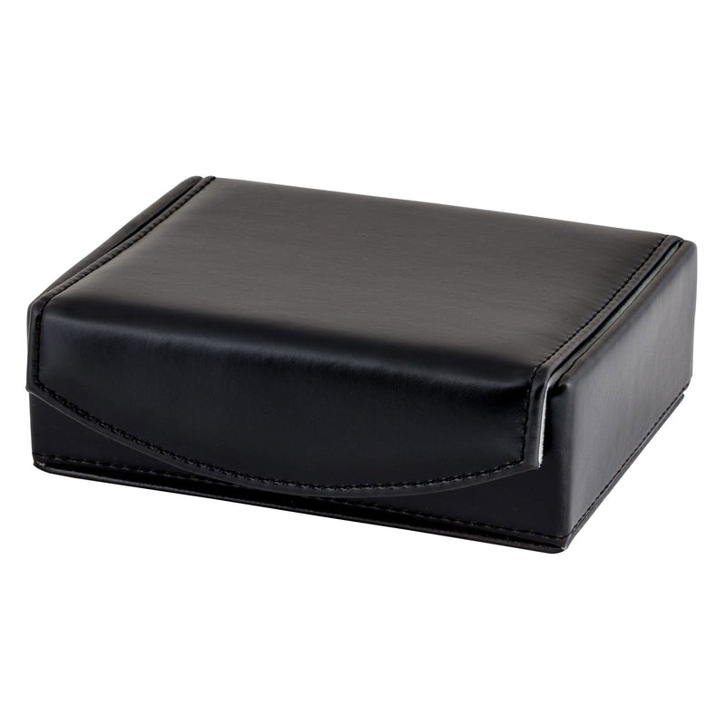 [Australia] - Mens Leather Travel Cufflinks Ring Storage Box Case With 2 Free Pairs Metal Collar Stays Holds 9 To 12 Pairs Ring Holder For Jewelry Storage Travel Ring Display Case Box 