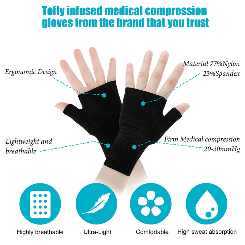 [Australia] - 4 Pieces Unisex Wrist Thumb Support Sleeve Fingerless Wrist Gloves Compression Arthritis Gloves Sports Wrist Support Brace for Fatigue Sports Typing (Medium, Medium) Medium (Pack of 4) 