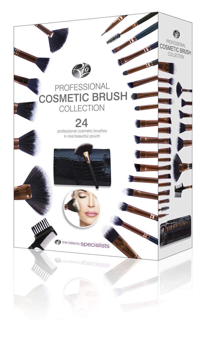 [Australia] - Rio Professional Cosmetic Make Up Brush Set - 24-Piece 