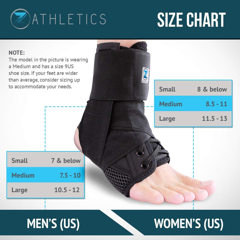 [Australia] - Zenith Ankle Brace, Lace Up Adjustable Support – for Running, Basketball, Injury Recovery, Sprain! Ankle Wrap for Men, Women, and Children Medium (Pack of 1) 