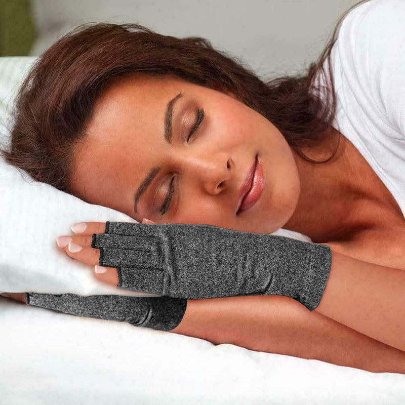 [Australia] - ellostar Arthritis Gloves Compression, Breathable and Moisture Free Fabrics, Joint Pain Relief Eases Muscle Tension and Fatigue, Great for Typing and Daily Work Medium (6.7" - 7.9") Grey 