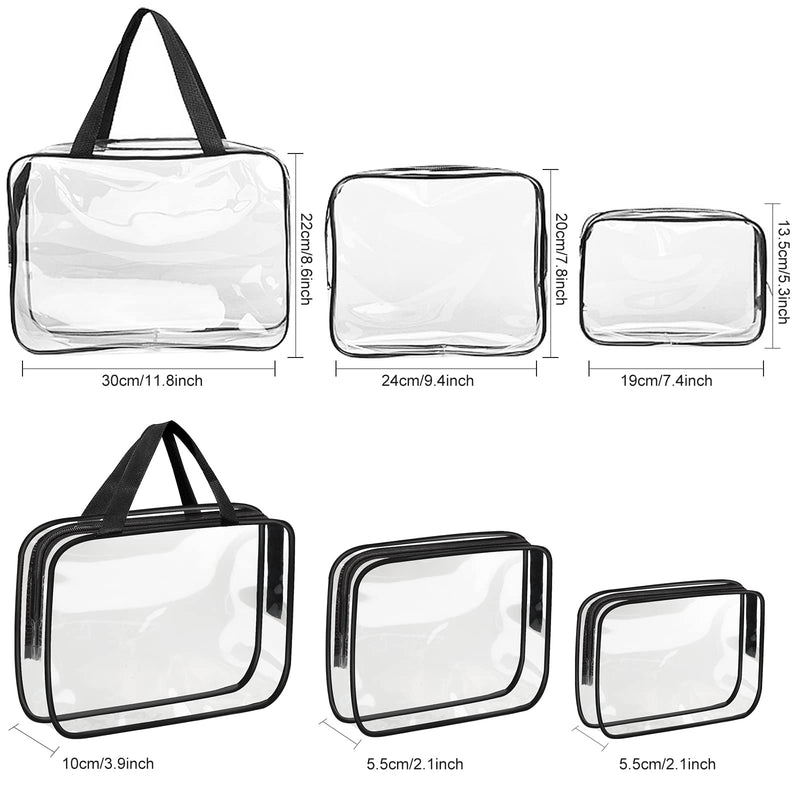 [Australia] - Clear Toiletries Bag, Funnasting 3 in 1 Waterproof Toiletry Travel Bag Clear PVC Travel Bag Wash Bag Makeup Bag Travel Business Bathroom for Men, Women and Kids Small Medium Large 3PCS 