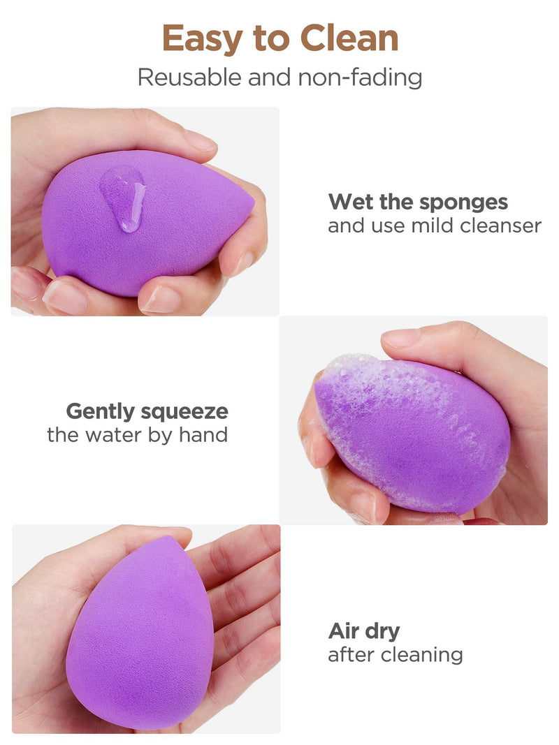 [Australia] - InnoGear Makeup Sponge, 6 Pcs Non Latex Makeup Sponge Blender for Foundation Blender Makeup Sponge Set Makeup Sponges for Blending Flawless for Liquid Cream Powder 