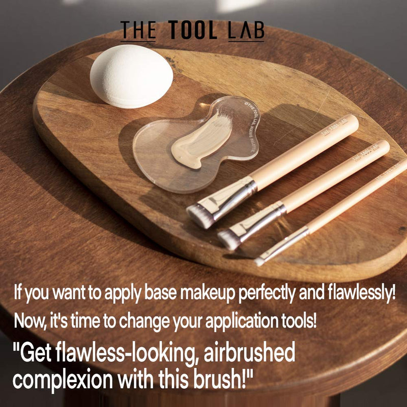 [Australia] - THE TOOL LAB 108 Base Perfector Small - Flat Top Face Blending Liquid, Cream or Flawless Cosmetics, Buffing, Stippling- Premium Quality Synthetic Dense Bristles Cosmetic 