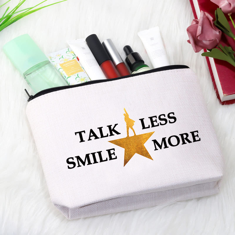 [Australia] - Novelty Hamilton Musical Gift My Thoughts Have Been Replaced by Hamilton Lyrics Talk Less Smile More Cosmetic Bag (TALK LESS SMILE MORE EU) Talk Less Smile More Eu 
