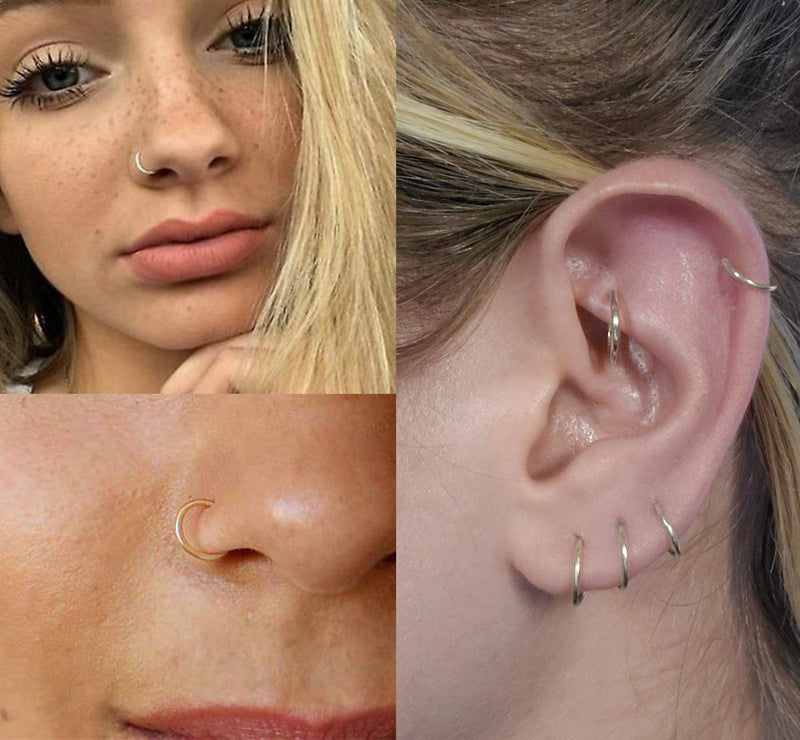 [Australia] - MODRSA Nose Cuff, Gold Nose Cuff, Nose Cuff Non Piercing, Fake Nose Ring, Clip on Nose Ring, African Nose Cuff, Fake Nose Cuff, Nose Cuffs for Non Pierced Nose Cuff Jewelry A1-6pcs-silver 