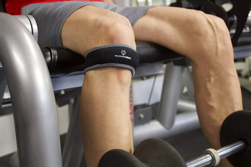 [Australia] - Dr. Wolf Knee Strap for Patellar Tendon Support – Pain Relief Band for Jumper’s Knee, Basketball, Running, Tendonitis, Patellofemoral, Chondromalacia - Adjustable Neoprene Brace (Black) Black 