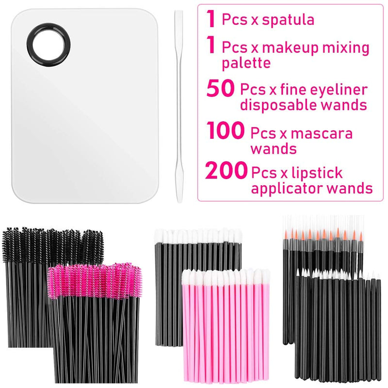 [Australia] - Audab Makeup Mixing Palette with 350PCS Disposable Makeup Applicators Brushes Includes Disposable Mascara Wands, Lip Wands, Spatula,Eyelash Brushes,Eyeliner Brushes for Makeup Artist Supplies 