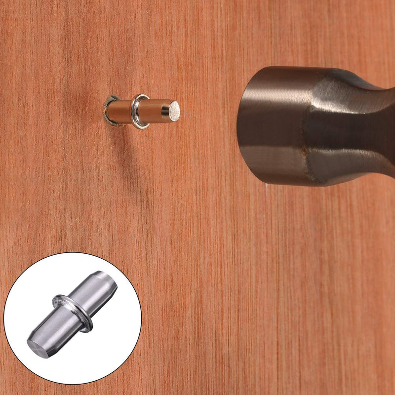 [Australia] - 120 Pcs Shelf Pins 5mm Shelf Holder Support Pins Made from Nickel Plated Metal Material Shelf Pegs are Sturdy and Durable for Furniture Shelves Bracket. 
