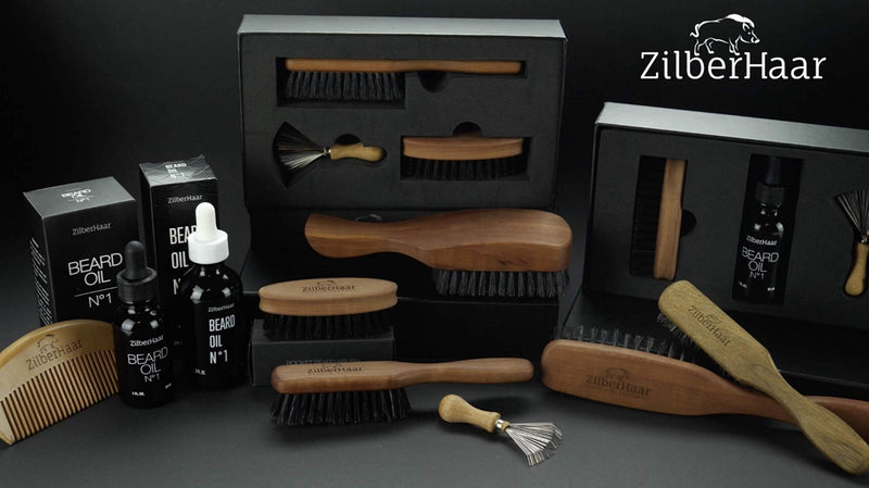 [Australia] - ZilberHaar Long Hair & Beard Brush - Soft 2nd Cut Boar Bristles - Perfect Skin Care for Men - Works with all Beard Balms and Beard Oils - Exfoliates Skin, Helps Softening and Conditioning Itchy Beards 