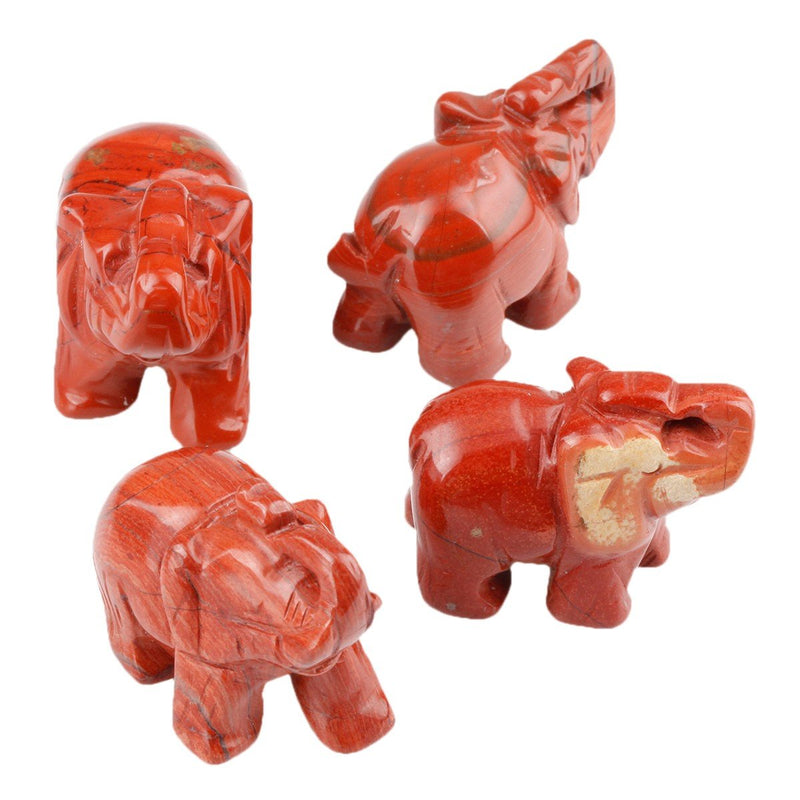[Australia] - mookaitedecor Natural Stripes Red Jasper Elephant Ornament Figurine,Healing Crystal Energy Gemstone Reiki Statue Home Decor,1.5 Inches #03-stripes Red Jasper 