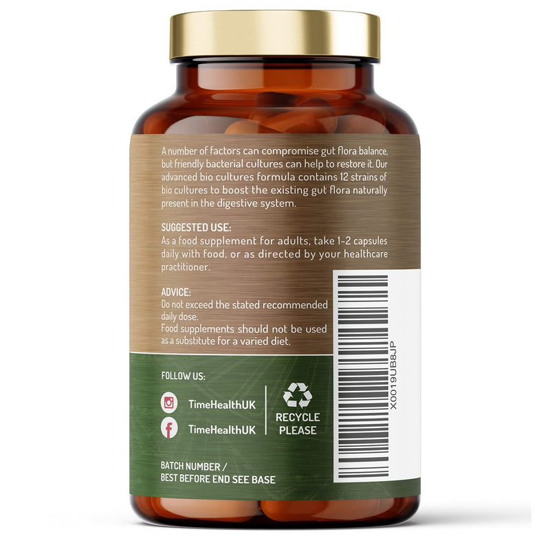[Australia] - Bio Cultures Complex � 55 Billion CFU � Advanced 12 Strain Probiotic Formula - Digestion, Immunity & Cognitive Support � Vegan Probiotics � UK Made 120 Count (Pack of 1) 