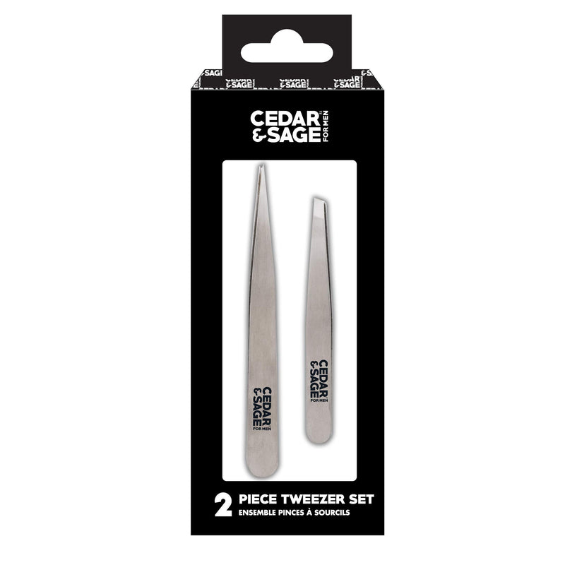 [Australia] - Men's Stainless Steel Tweezer Duo Set Tweezer Set 