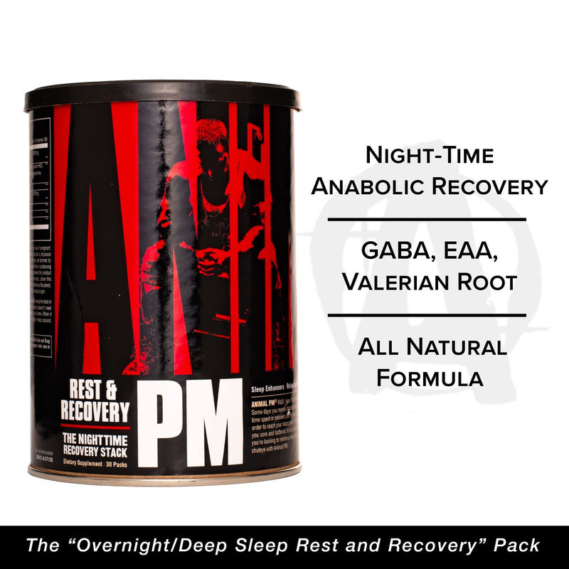 [Australia] - Animal PM - Zinc, Magnesium, Vitamin B6 - GBA + AKG - Immune and Recovery Complex - Sleep and Relaxation Complex - Night time Anabolic Recovery Stack - 30 Night Supply 