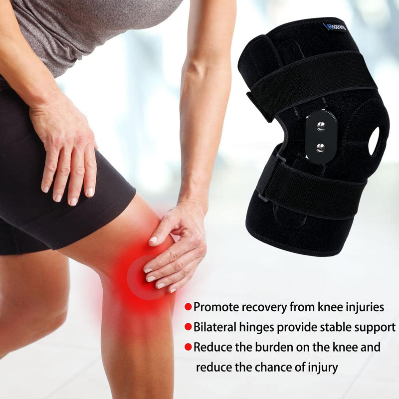 [Australia] - Plus Size Knee Brace for Women Men Hinged Knee Brace with Side Stabilizers Open Patella Adjustable Knee Brace for Arthritis Pain and Support,Meniscus Tear,ACL,MCL,Injury Recovery,Pain Relief,Rodilleras para Dolor de Rodillas(3XL/4XL) 3XL/4XL Black 