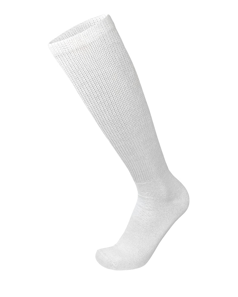 [Australia] - 6 Pairs of Diabetic Over The Calf - Knee High Cotton Socks (White - 6 Pairs, Fit Men's Shoe Size 10-12) White - 6 Pairs 10-13 