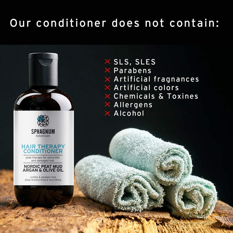 [Australia] - Natural Argan & Olive Oil Conditioner - Effective Peat Mud Treatment for Thin, Dry and Damaged Hair. Best Hypoallergenic Organic Minerals for Silky Hair. Pregnancy Safe. Paraben, Sulfate Free. 