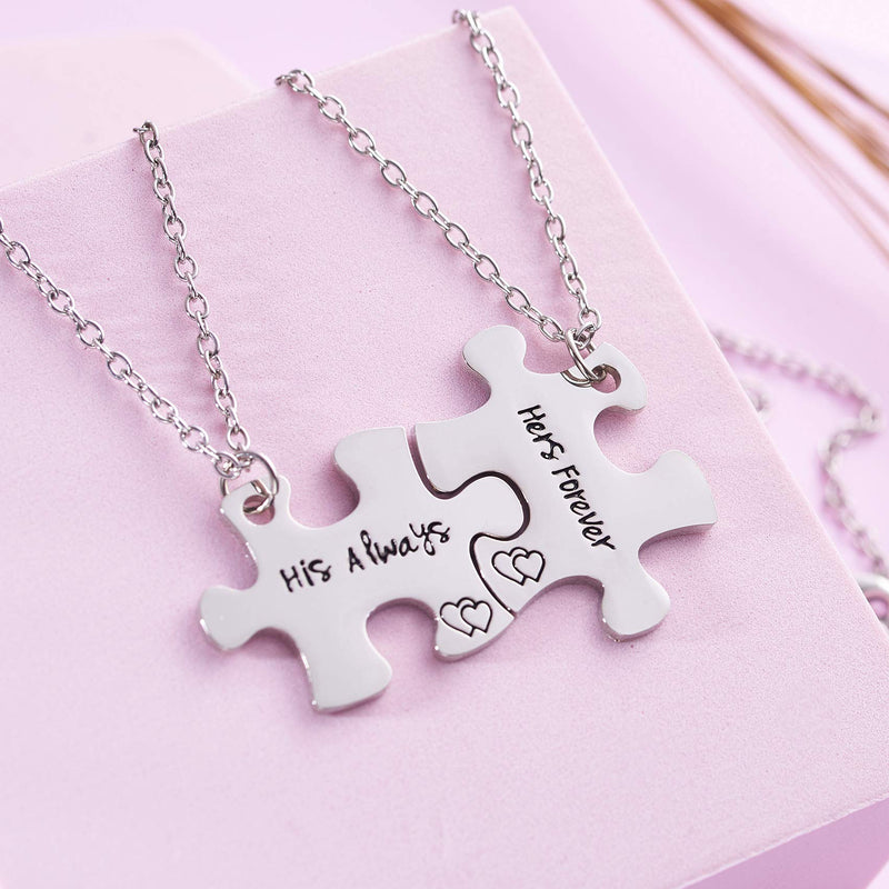 [Australia] - Melix Home His Always Her Forever Couples Keychains/Couples Necklaces Set, for Your Boyfriend Always-Forever-Necklaces 