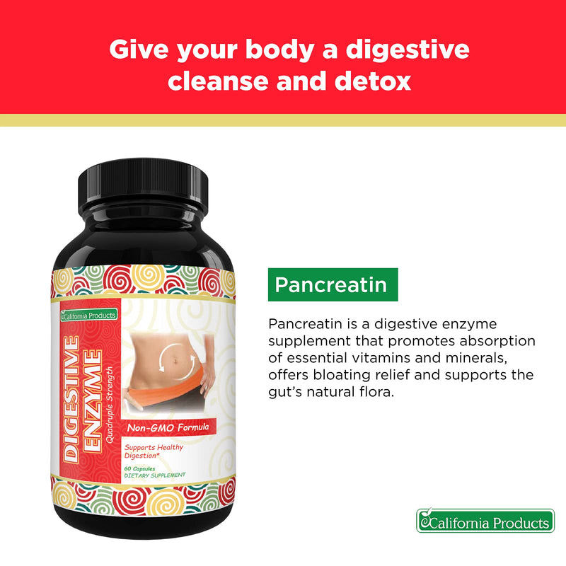 [Australia] - Pure Digestive Enzyme Capsules with Lipase Amylase Protease - Aids Digestive System Natural Immune System Booster - Breaks Down Carbohydrates Reduce Bloating Gas Digestive Enzymes Pills 