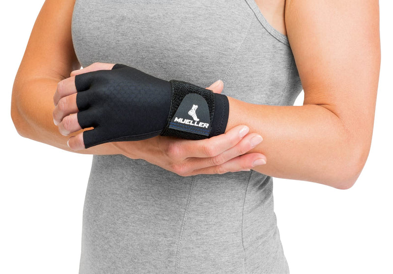 [Australia] - Mueller Sports Medicine Reversible Compression Glove, For Men and Women, Black, S/M 