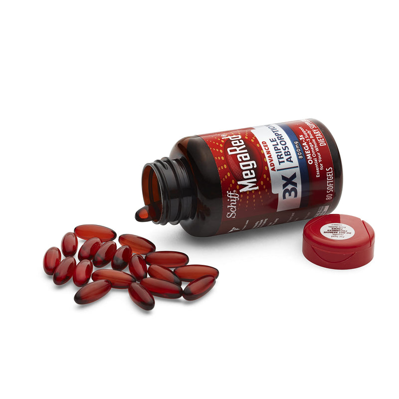 [Australia] - Omega 3 Fish Oil Supplement 800mg (per Serving), MegaRed Advanced 6X Absorption EPA & DHA Omega 3 Fatty Acid Softgels (80cnt Box), Phopholipids, Supports Brain Eye Joint & Heart Health 80 Count (Pack of 1) 