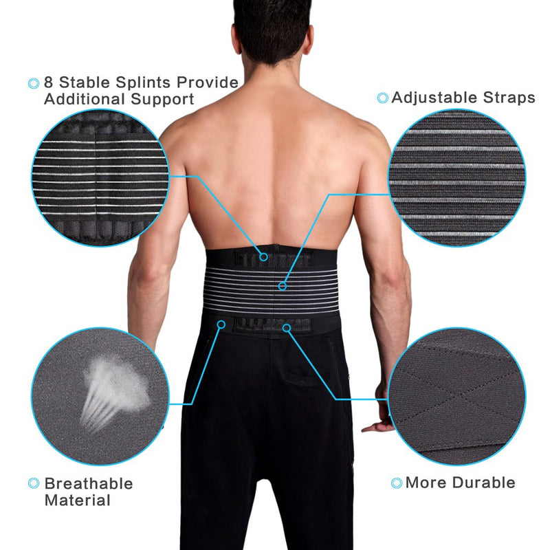 [Australia] - Cotill Lower Back Support Belt - Lumbar Support Brace for Pain Relief and Injury Prevention - Dual Adjustable Straps and Breathable Mesh Panels (S/M - Waist 62cm to 82cm) S/M (Pack of 1) 