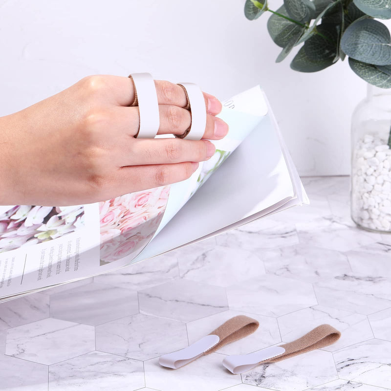 [Australia] - 20 Pieces Buddy Finger Wraps Finger Loops Tapes for Broken Adjustable Finger Splint Wrap Fabric Toe Splint Wraps Toe Cushioned Bandages For Relieving Pain, Light Brown, 5.5 x 0.5 Inch 