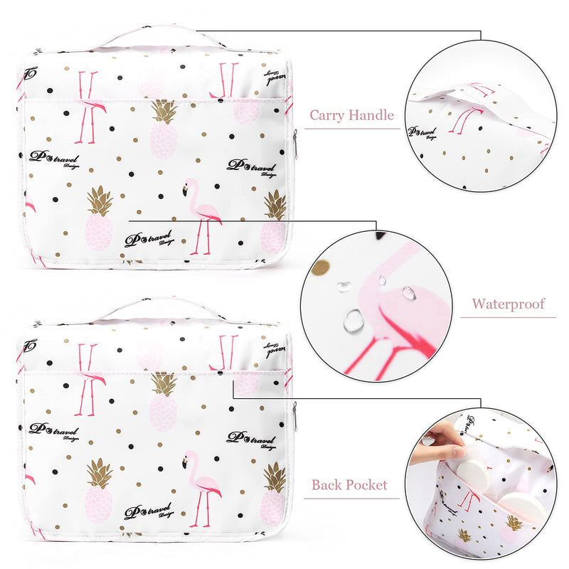 [Australia] - Hanging Toiletry Bag for Women, Lychii Cosmetic Bag, Toiletries Travel Organizer - Flamingo Printed C 