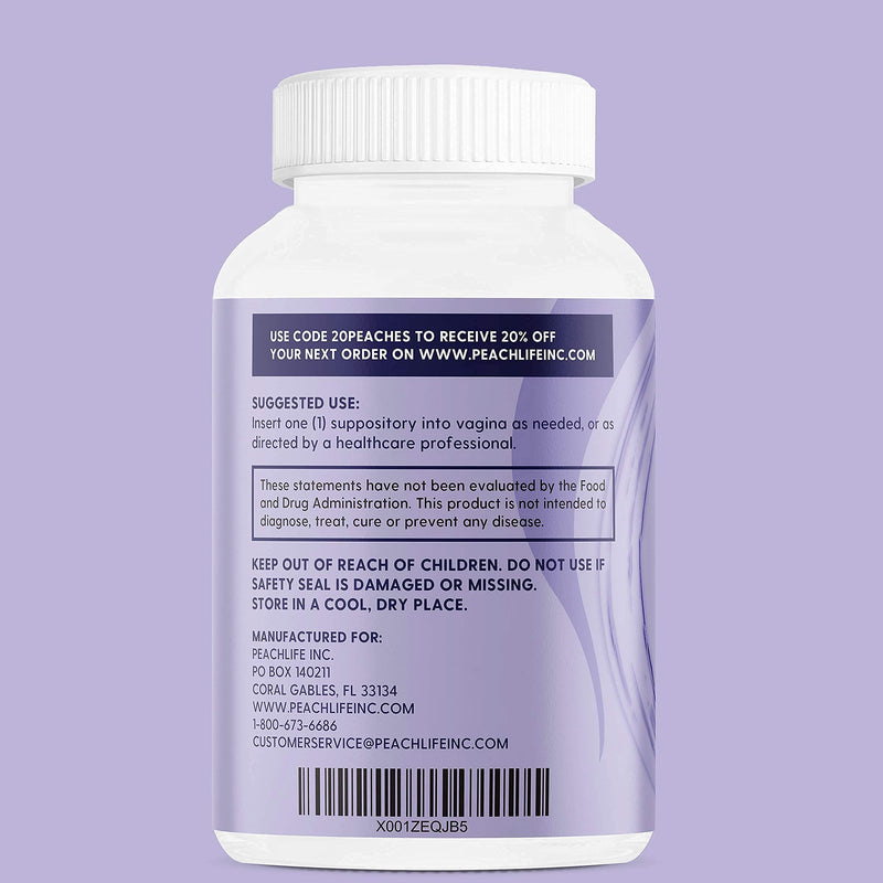 [Australia] - Peachlife Boric Acid Suppositories in Vegetable Capsules - USA Made - Vaginal pH 