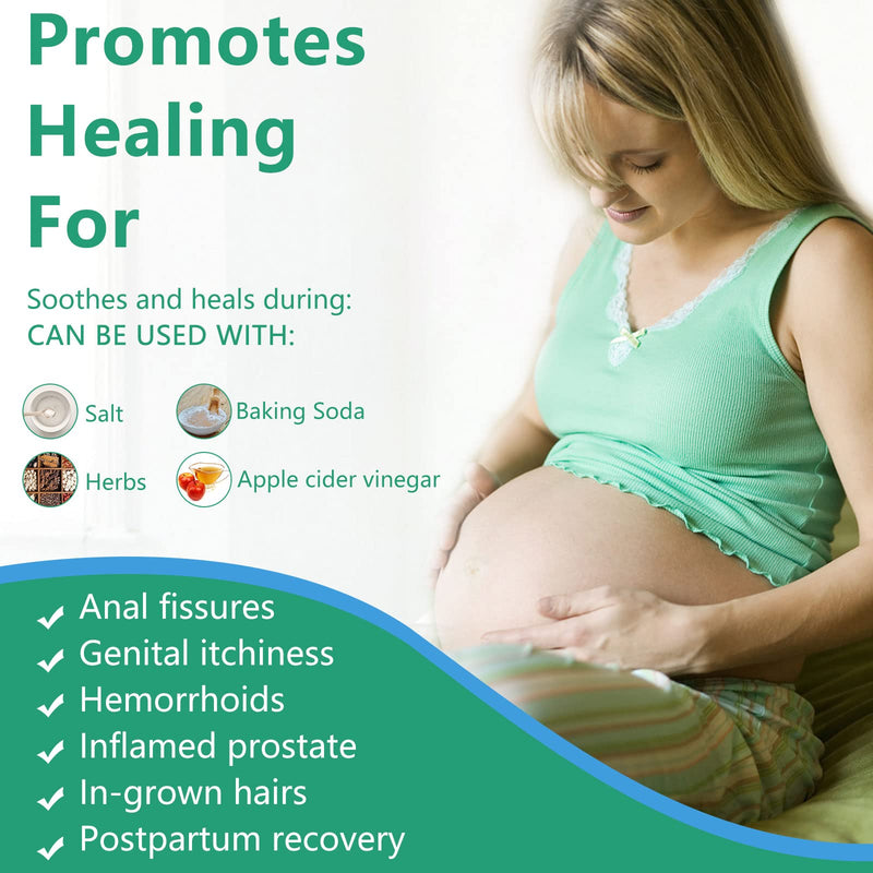 [Australia] - Foldable Squat Free Sitz Bath, Discreet Over The Seat Sitz Bath to Treat Postpartum Wounds, Hemorrhoids, Perineal Care, Episiotomy Recovery & Yoni Steam Baths, Reusable Anal and Vaginal Care Green 