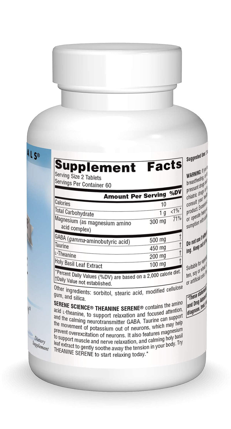 [Australia] - Source Naturals Serene Science L-Theanine with Magnesium and GABA - 120 Tablets 1 120 Count (Pack of 1) 